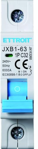 IXTRIMA Interruttore Magnetotermico 1P 32A 220V 6KA per Guida DIN - 1 Modulo DIN - Protezione Circuiti e Sicurezza Impianti