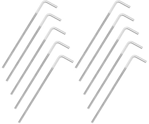 sourcing map M5 x 150 mm 7/L a forma di L vite bullone ad angolo retto, in acciaio inossidabile 304 a forma di L, bullone di fondazione lungo quadrato piegatura, 10 pezzi