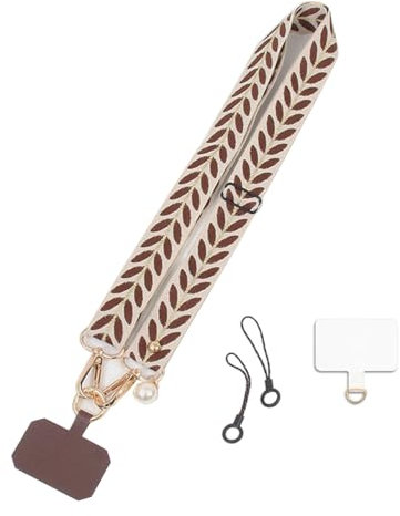 Beojonvy Cuerda para Móvil, con 2 Parches Duraderos, Universal Correas Ajustable Movil Colgar Colgante cuerda movil,Compatible con Todos Los Teléfonos Inteligentes,Rojo