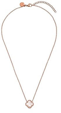 Purelei Lucky Pearl Kette – Halskette mit perlmuttfarbenem Kleeblatt-Anhänger, wasserfest & verstellbar – Edelstahl, 14K vergoldet, 18K rosévergoldet oder silberfarben