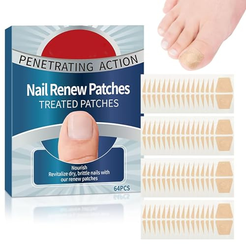 Fungal Nail Treatment Patches, 64 PCS Nail Repair Patches for Toenail Repair & Antifungal Treatment, Damaged Nails Care, Multi-Purpose Use