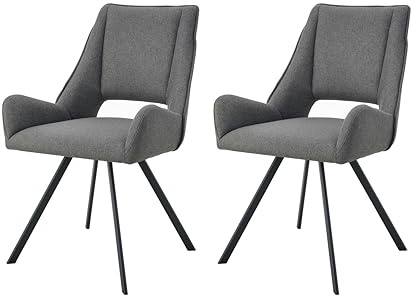 xonox.home – 4 Fuß Stuhl Helen 56x91x63 cm Anthrazit 2er Set – Zeitloser Esszimmerstuhl robust und stabil – Bis 120 kg belastbar – Komfortabler Design-Stuhl für Wohnzimmer und Essbereich