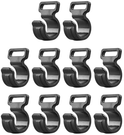 SHYYOULQE 10Pcs Tent Poles Clip C Clamp Black Shape Outdoor Camping Canopy Tent Rod Tarp Awning C Clamp