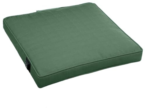Warmpi Beheiztes Sitzkissen - Kabellos inkl. 10.000mAh Powerbank und integriertem 2,5m USB-Kabel - 3 Stufen - Wasserabweisend & UV-beständig - 40x40x5 cm Memory Foam Stuhlkissen für Garten (Grün)