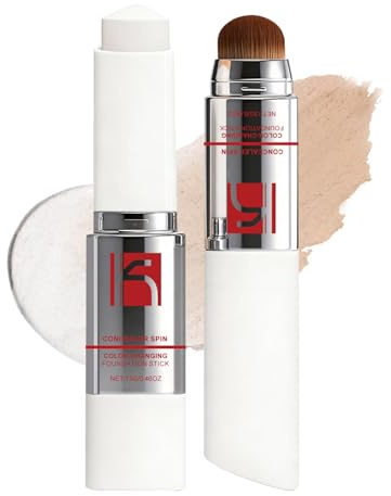 Color Changing Foundation Stick mit Bürste, Farbwechselndes 2in1 Mehrzweck Natural Grundierung, Feuchtigkeitsspendend Abdeckcreme, Wasserfest & Langlebig Make Up Concealer für Einen Makellosen Teint