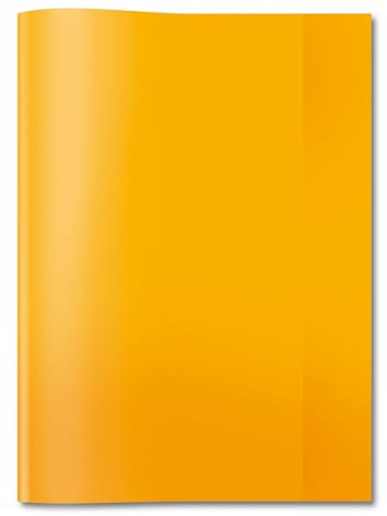 HERMA 7494 Heftumschläge A4 Transparent Orange, 25 Stück, Hefthüllen aus strapazierfähiger & abwischbarer Polypropylen-Folie, durchsichtige Heftschoner Set für Schulhefte, farbig