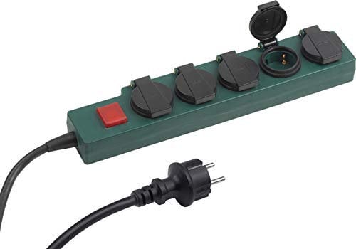 Meister Steckdosenleiste 5-fach - 1,4 m Kabel - Gummischlauchleitung - IP44 Außenbereich - Schalter / Verteilersteckdose / Feuchtraum-Steckdosenverteiler / Outdoor-Steckdosenleiste / 7430920