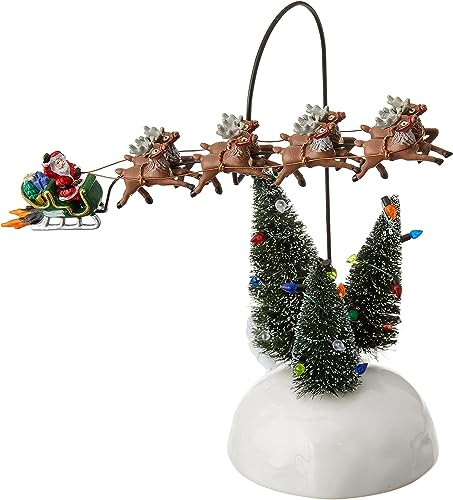 Department 56 National Lampoon's Christmas Vacation Village Accessories Flaming Sleigh Animated Figurine, 10 Inch, Multicolor