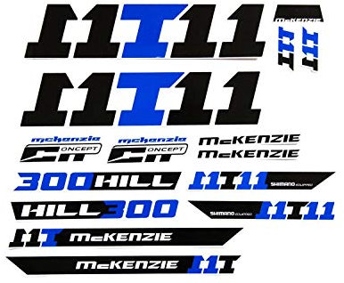 Fahrrad DEKOR Satz Aufkleber Rahmen Frame Decal Sticker MC Kenzie weiß blau schwarz