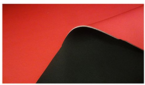 Fabrics-City SCHWARZ/ROT 3MM STRETCH NEOPREN-IMITAT STOFF DOUBLEFACE NEOPRENSTOFF STOFFE, 2899