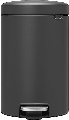 Brabantia 113802 Newlcon Sense of Luxury Poubelle à pédale Acier Inoxydable/Plastique Minéral Infinité Gris 26 x 32 x 43 cm 12 L