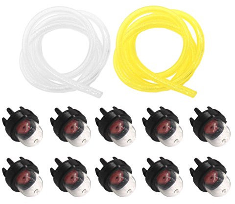 Aisen Pack of 10 Primer Fuel Pump Petrol Engine with Fuel Line Assembly for Stihl Trimmer Chainsaw MS FS FR WYK WYJ WT Ball Tanaka Dolmar Husqvarna Echo Ball Pump Pressure Pump