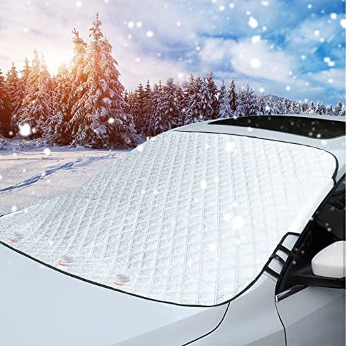 Tevlaphee Parasol Coche Delantero, Parasoles Coche, Parasol Delantero Coche, Magnético, Plegable,Protege de Rayos UV,Antihielo y Nieve,Apto a la Mayoría de Coches y Suvs 193 * 157 * 126CM