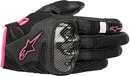 Alpinestars Motorradhandschuhe Stella Smx-1 Air V2 Gloves Black Fuchsia, Schwarz/Fuchsia, XL
