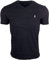 POLO RALPH LAUREN Classic Fit V-Neck T-Shirt, Black Marl Heather, Medium