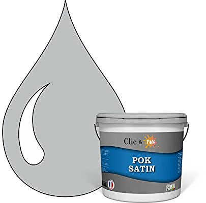 POK SATIN : Peinture Satin Lessivable Gris Perle 25m² - 2,5L