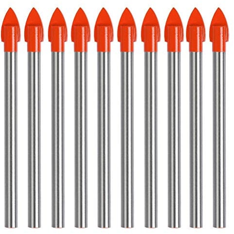 TIMESETL 10 pezzi Punta per trapano per piastrelle in vetro con rivestimento in titanio, punta per trapano in ceramica 6 mm per utensile per specchio Azule