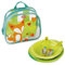 Chicco Zainetto Set Pappa, Primo Zainetto Del Bambino, Contiene 1 Set Piatti, Posatine Inox e Zaino Trasparente Con Volpe, 18m+ Neutro