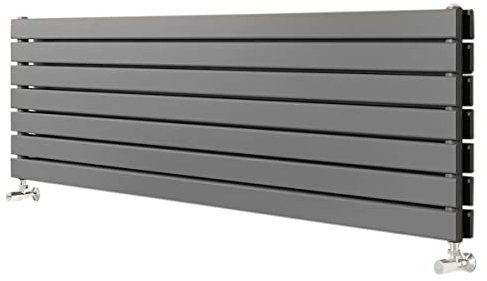 Pinta Horizontal Radiator | Flat Panel Double Column | Central Heating | Living Room Hallway Bathroom Kitchen Radiator | 340 x 1600| Anthracite