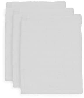 Jollein Gant de Toilette Hydrophile en Bambou 3-Pièces, 20 cm Longueur x 15 cm Largeur, Blanc