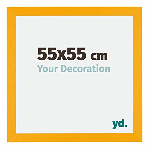 yd. Your Decoration - Bilderrahmen 55x55 cm - Gelb - Billderrahmen aus MDF mit Acrylglas - Antireflex - 55x55 Rahmen - Mura