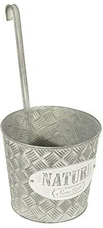 CHICCIE Zink Blumentopf Grau 17cm - kräutertopf Hängetopf