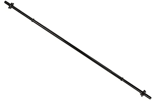 Signature Fitness Hantelscheiben aus Gusseisen Standard inklusive 1,5 m Standard-Langhantel mit Sternverschlüssen, 43,1 kg Set (38,6 kg Scheiben + 4,5 kg Langhantel), mehrere Pakete, nur Stange,