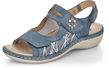 Remonte Femme D7647 Sandale, Adria Light Blue Bianco 16, 41 EU