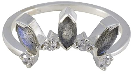 RIYO wunderschöne 925 Sterling Silber echte Labradorit Ringe für Mädchen