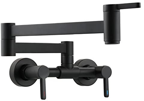 Tecmolog Grifo Cocina Negro Abatible Giratorio 360°Latón Mezclador Fregadero Agua Fría y Caliente para Cocina, BB1241