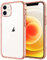 JETech Hülle für iPhone 12 Mini 5,4 Zoll, Nie Vergilbung Stoßfeste Stoßstange Handyhülle, Anti-Kratzt Klar Rückseite (Roségold)