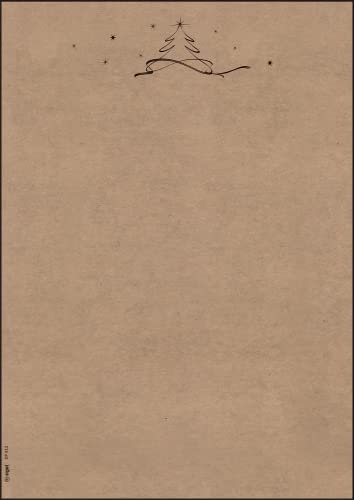 SIGEL DP412 Briefpapier Weihnachten, Kraftpapier, 100 g/m², A4, 100 Blatt Christmas tree, Weihnachtsbriefpapier aus nachhaltigem Papier für Weihnachtspost, Angebote, Einladung, Menükarte