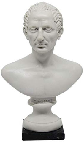 Made in Italy - Giulio Cesare - Statue Design Kunsthandwerk handgefertigt Alabaster - Römische Kaisergeschichte - Geschichte von Rom - Caesare Büste