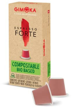 Gimoka Mélange Espresso Forte intensité 11-100 Capsules Compostable - Compatibles avec les machines à café à usage domestique Nespresso* - Produit en Italie (lot de 10 x 10)