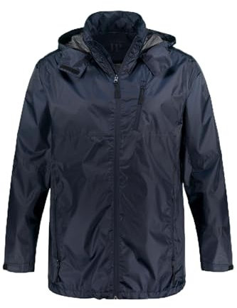 JP 1880 Herren große Größen Übergrößen Menswear L-8XL Regenjacke, wasserdicht, Kapuze, Zipper, leichtes Mesh Futter dunkel marine 7XL 809332730-7XL