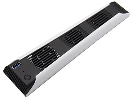 PS5 Cooler for PS5 Cooling Fan, Upgraded Quiet Cooler Fan 3 Cooler External Port USB 3.0 Accessory Compatible with Playstation 5 Digital Edition/Ultra HD Console White