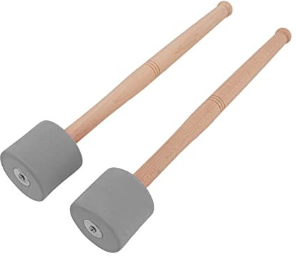 Baguettes de grosse caisse en mousse, 2 pièces Baguettes de batterie en mousse EVA Tête en mousse Facile à utiliser pour les concerts gris