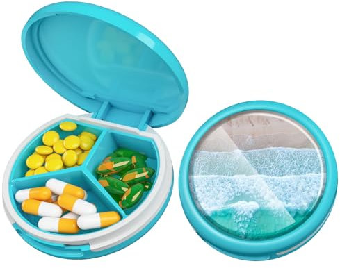 Tablettenbox 3 Fächer Pillendose Wasserdichte Medikamentenbox Pillenbox für Reise & täglichen Fächern für Medikamente,Vitamine, Fischöl,Nahrungsergänzungsmittel usw.