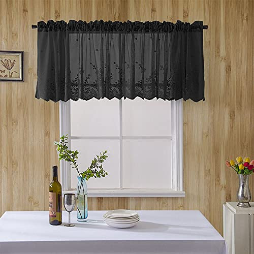 LUMoony 1Pcs Vintage Streifenvorhang aus Spitze Kurze Scheibengardinen transparent Scheibengardinen Vorhänge Vorhang Schals Gardinenschals für Wohnzimmer Schlafzimmer Kinderzimmer