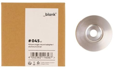 _blank #045si | 45 RPM Single-Adapter | Puck für 7' Schallplatten | Aluminium | 3,5cm Durchmesser | Silber