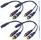Câble Répartiteur RCA Jack Audio Stéréo 3,5mm à RCA Câble AV R-C-A 1 Femelles à 2 Mâle Cinch Y Adaptateur Connecteurs pour HiFi, Récepteur, Home Cinéma (Câble Audio 3,5mm R-C-A, Paquet de 4)