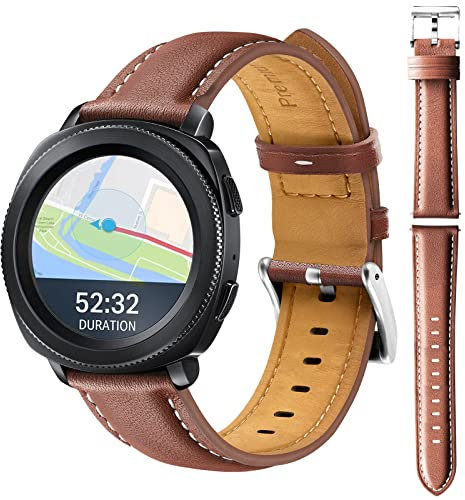 HUZU Leder Uhrenarmband Kompatibel mit Samsung Galaxy Watch 3 41mm, 20mm Leder Ersatzarmbander für Samsung Galaxy Watch 42mm/Galaxy Watch 4/Watch 4 Classic