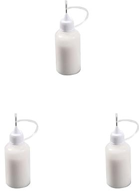 Lot de 3 flacons de colle vides de 30 ml avec aiguille de précision pour papier Quilling DIY Craft