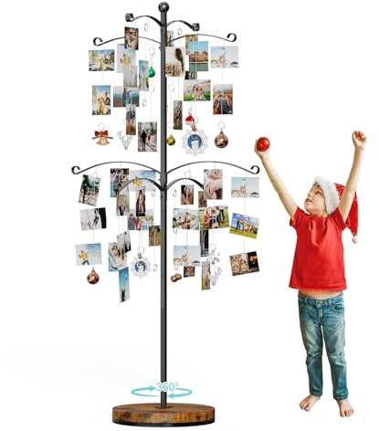 Miratino Metall-Foto-Display-Baum, 90 Clips, Halter für 10,2 x 15,2 cm, 12,7 x 17,8 cm, Bilderrahmen zum Aufhängen und Geschenkkarten-Display, vielseitige Heimdekoration für Familie, Collage, Rahmen,