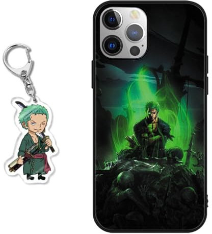 PBNDJVG Handyhülle für iPhone 11 Pro Hülle 5.8 Zoll, One Piece Anime Zoro Mit Schlüsselbund Manga Muster Design Case Cartoons Schutzhülle TPU Silikon Charmant Für Jungen Frau