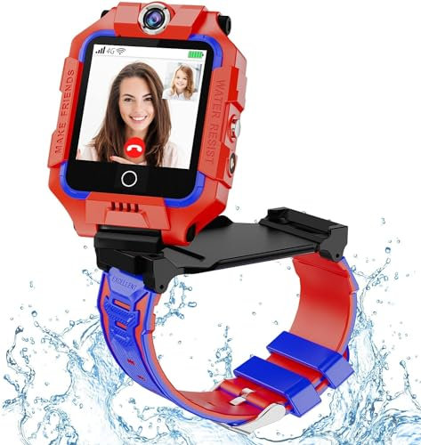 OKYUK Reloj Inteligente 4G para niños, rastreador GPS, múltiples Estilos de Escritorio para Elegir, Llamadas bidireccionales, Competencia de Imagen, SOS, Wi-Fi, Pantalla táctil Impermeable para niños