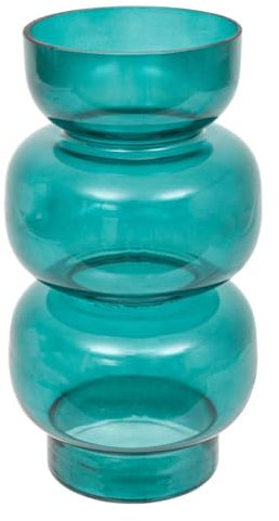 Atmosphera - Vase en Verre be Vintage h25cm Bleu Canard
