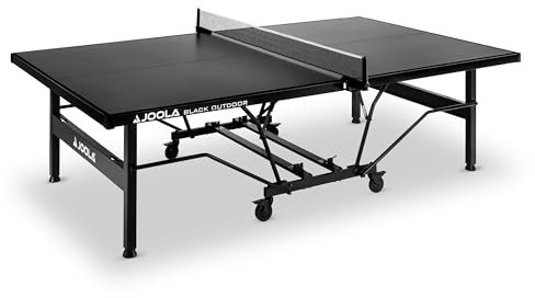 JOOLA Tavolo da Ping Pong Black Outdoor Professionale, 6 mm, Superficie composita in Alluminio, Resistente alle intemperie, Pieghevole, Struttura Rapida, Colore: Nero, 274 x 152,5 x 76 cm
