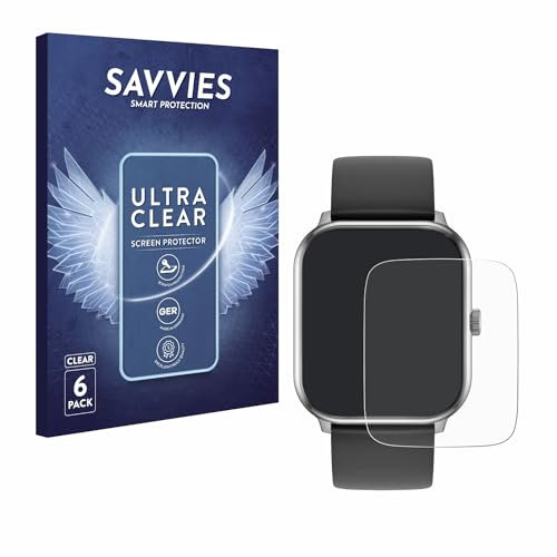 Savvies 6 Stück Schutzfolie für Ice-Watch ICE smart 1.0 1.85 Displayschutz-Folie Ultra-Transparent