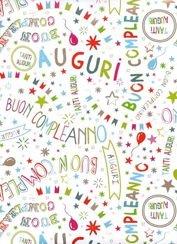 ARKRAFT Geschenkpapier 3er-Set XXL-Format 90 x 65 cm plastikfreie Verpackung FSC-Papier Happy Birthday Design (18-9323)